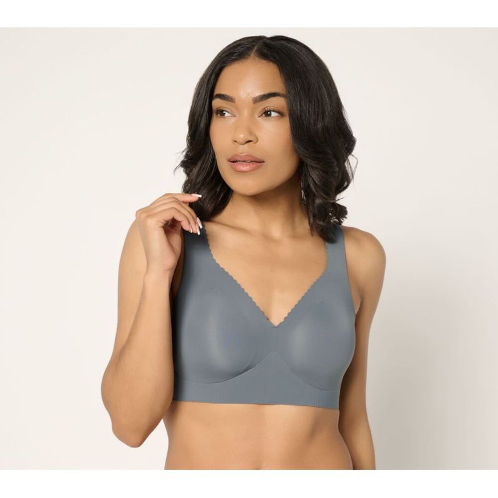 Evelyn & Bobbie Women's Bra Sz M Seamless Wirefree Gray